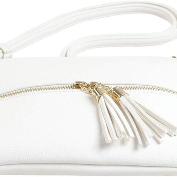 Crossbody Bag PU Leather Small Lightweight Adjustable Tassel Zip Perfect for Wom - Picture 3 of 6